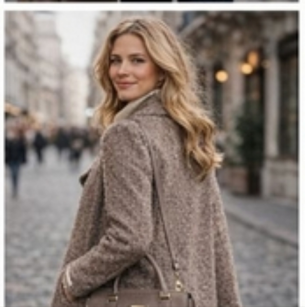 Calvin Klein Women's Brown Double-Breasted Pea Coat